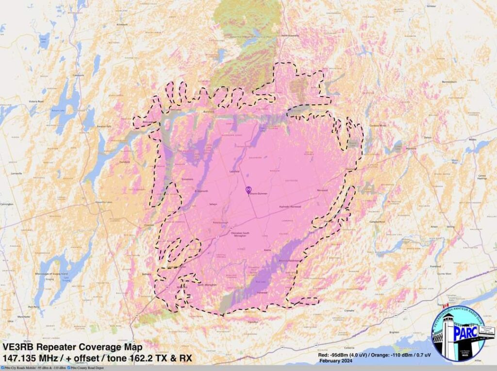Theoretical Coverage Map of VE3RB